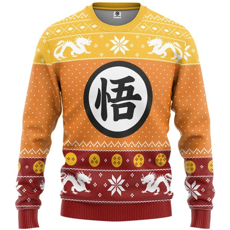 Anime Dragons Ugly Christmas 3d Sweater — Chandails pour hommes
