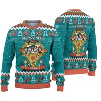 All You Need Is Love Hippie Peace Bus Ugly Christmas 3d Sweater