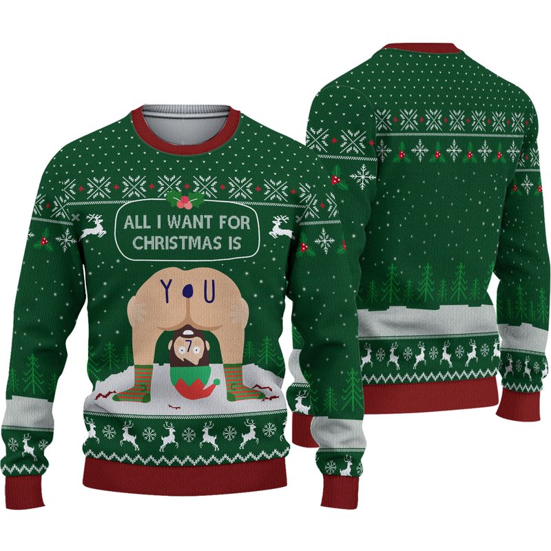 All I Want For Christmas Is You Ugly Christmas 3d Sweater — Chandails pour hommes