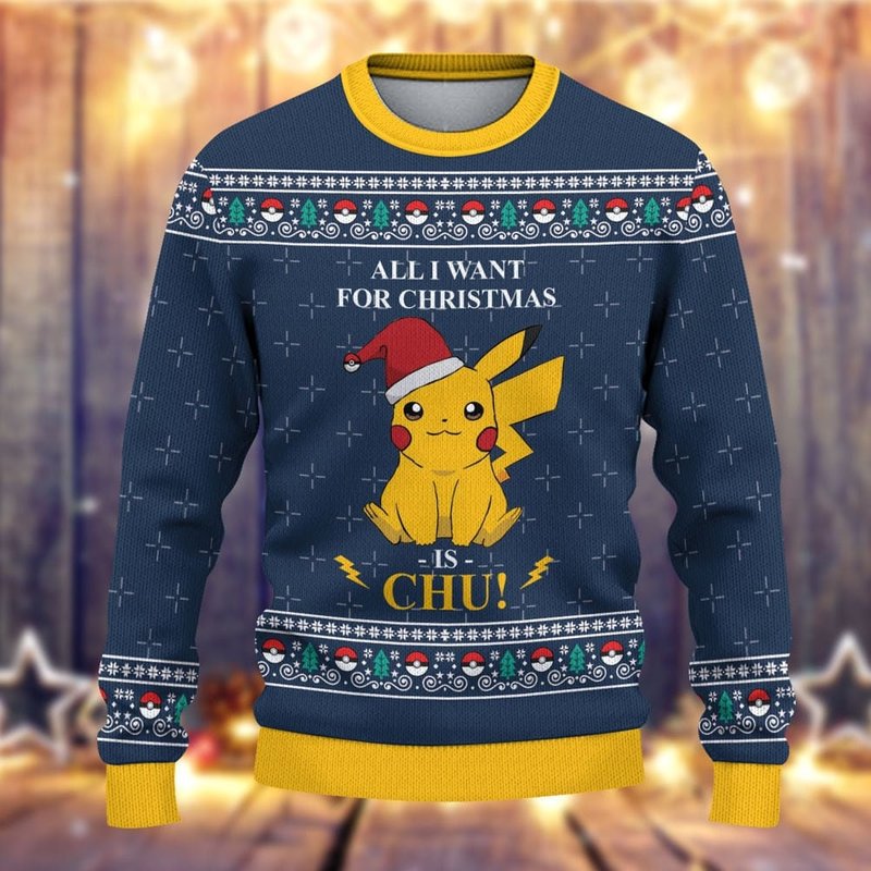 All I Want For Christmas Is Chu Ugly Christmas 3d Sweater — Chandails pour hommes