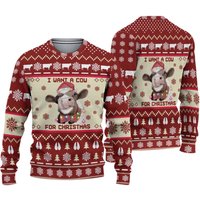 Christmas Ugly Sweater, Cow Ugly Christmas Sweater