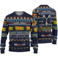 Back To The Future Ugly Knitted Christmas 3d Sweater