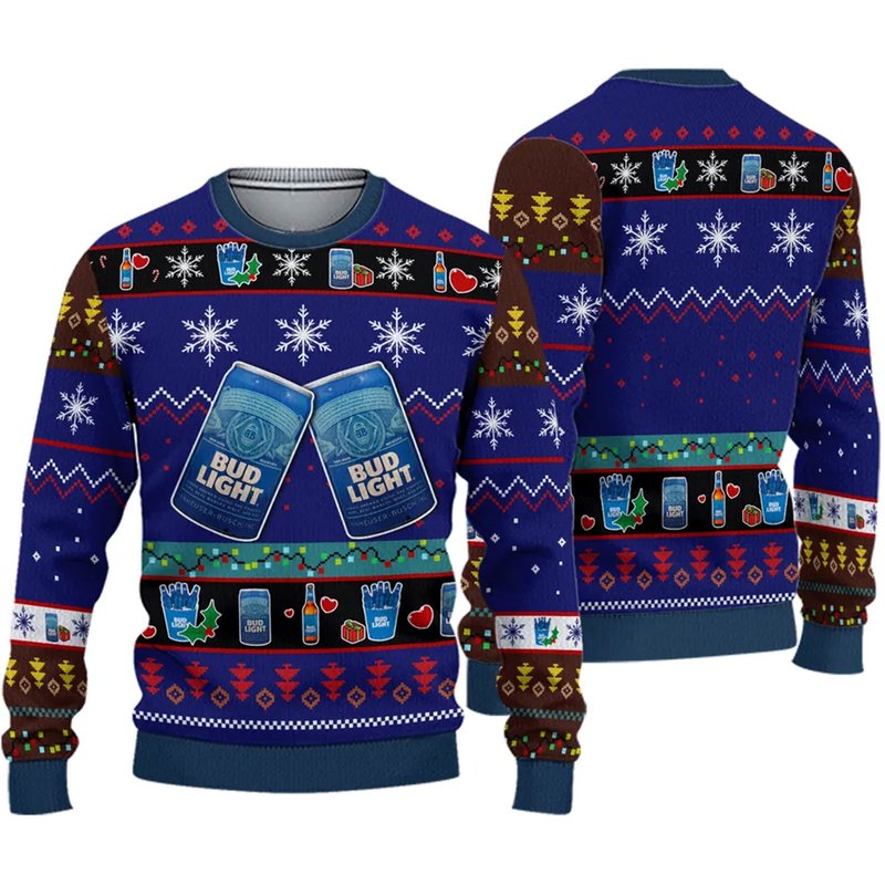 Bud Lights Ugly Knitted Christmas Sweater — Chandails pour hommes