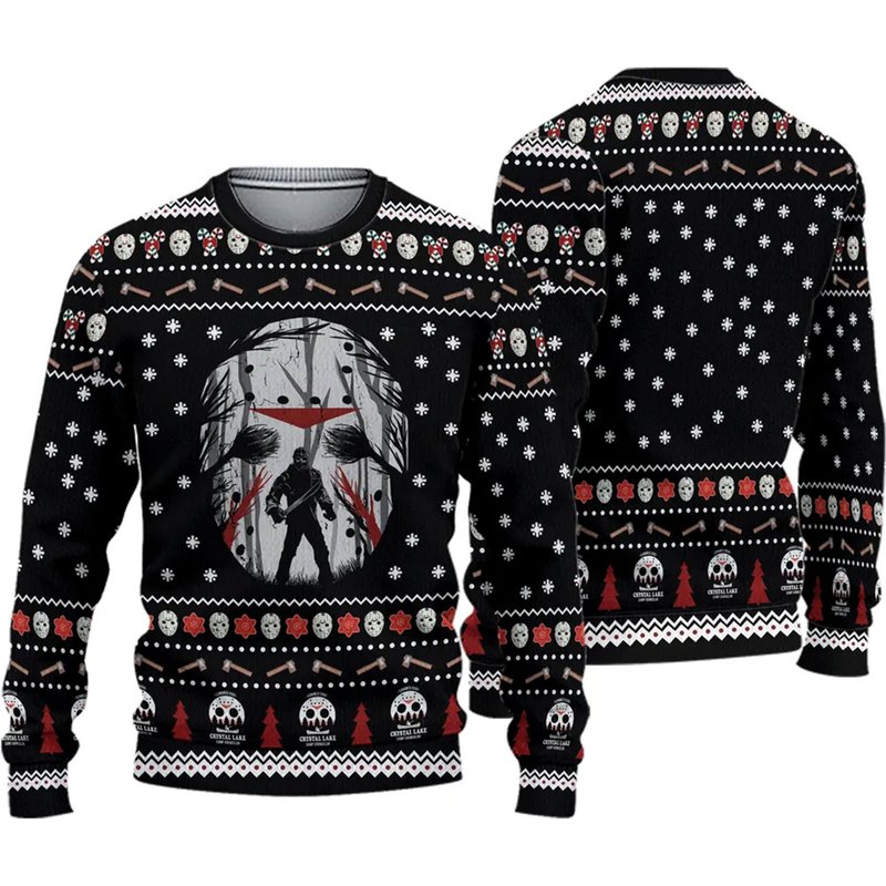 Jason Christmas Horror 3d Sweater — Chandails pour hommes