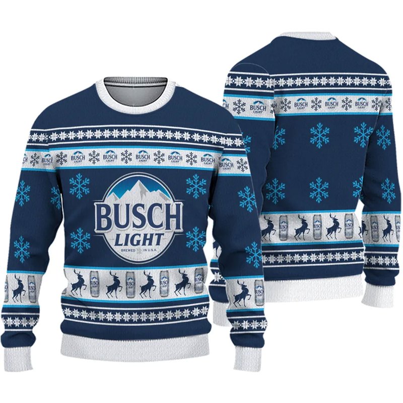 Light Beer Beer Ugly Knitted Christmas 3d Sweater — Chandails pour hommes