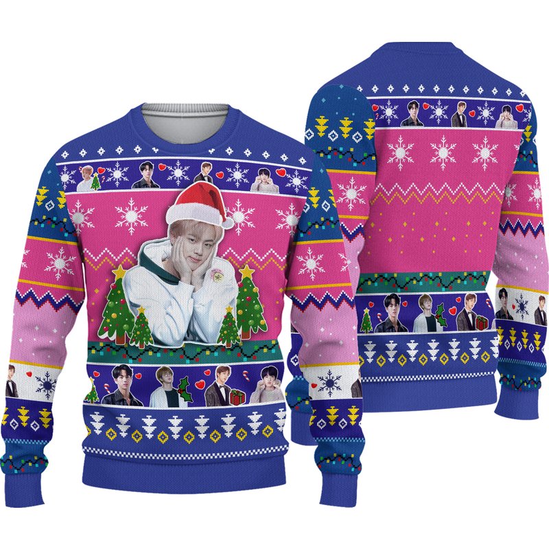 Kim Seok-jin Jin Bts Ugly Christmas Ugly Sweater — Chandails pour hommes