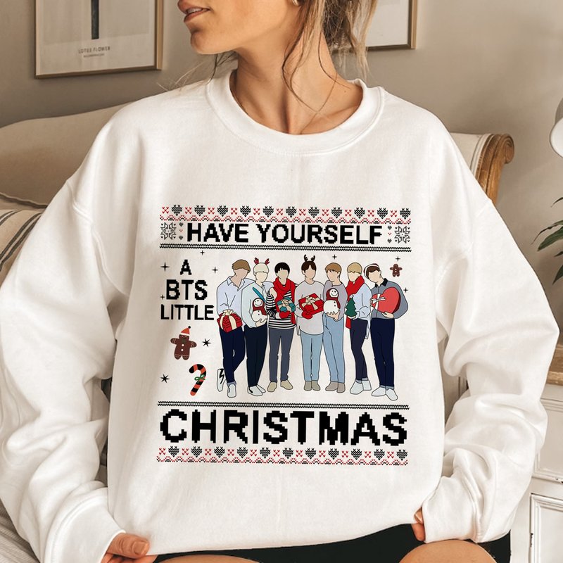 Bts Ugly Christmas Sweatshirt, Have Yourself A Bts Little Christmas — Sweats à capuche pour hommes