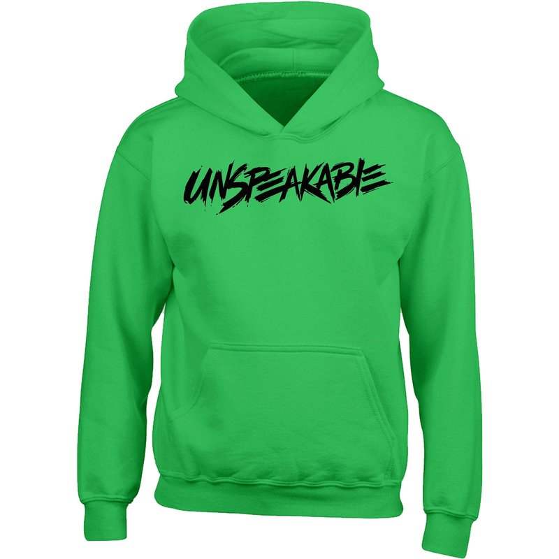Kids Unspeakable Hoodie Green With Black Logo — Sweats à capuche pour hommes
