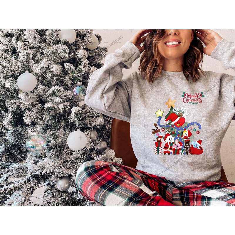 Bts Characters Christmas Sweatshirt — Sweats à capuche pour hommes