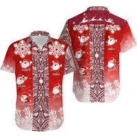 Hawaii Santa Christmas Pattern Red Christmas Hawaiian Shirt — Chemises décontractées pour hommes