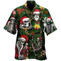 Funny Skull Christmas Hawaii Shirt