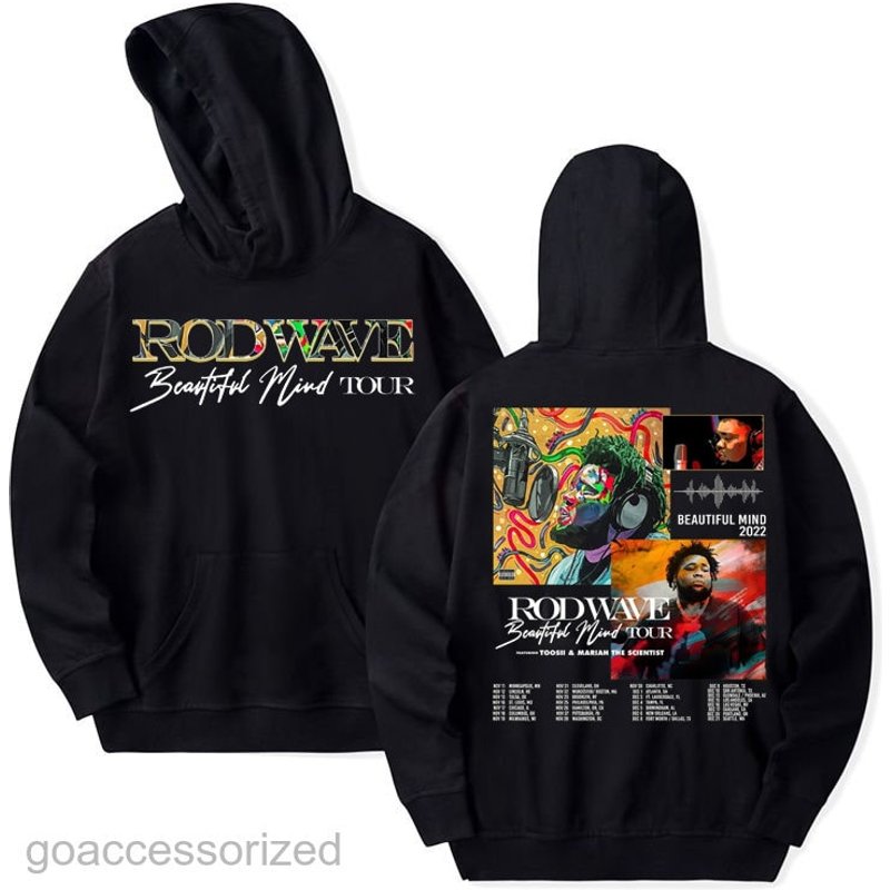 Rod Wave Beautiful Mind 2022 Tour Shirt, Rod Wave Shirt, Beautiful Mind Tour Shirt — Sweats à capuche pour hommes
