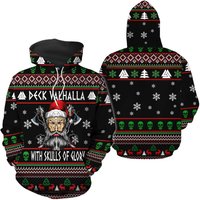 Deck Valhalla Viking Christmas Pattern Hoodie