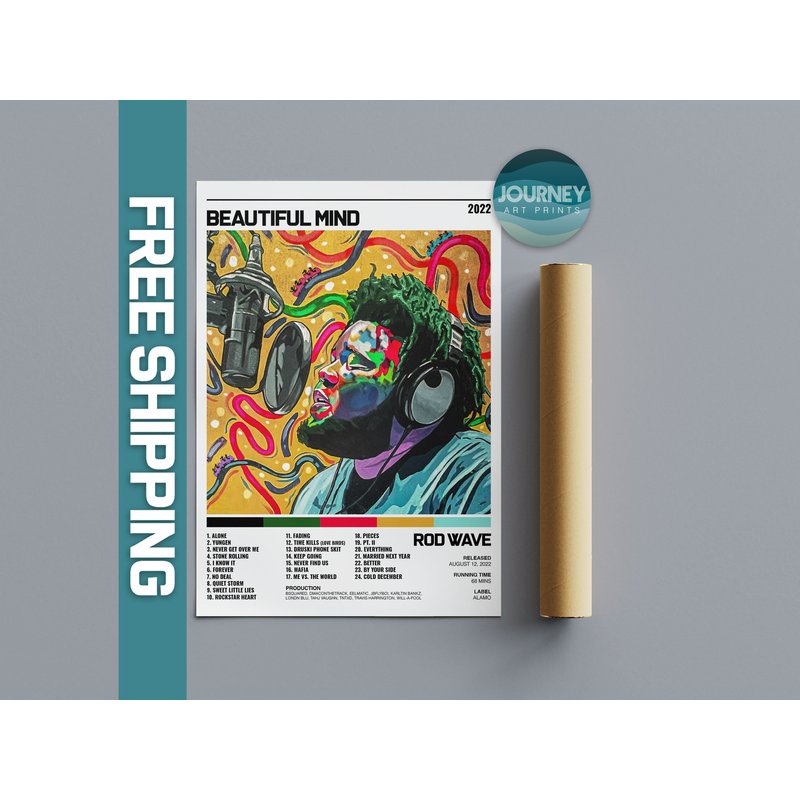 Rod Wave Beautiful Mind Poster | Tracklisting Album Poster