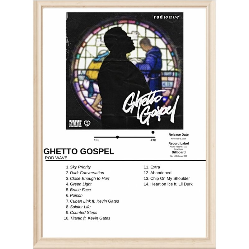 Rod Wave Ghetto Gospel Album Cover Poster — Affiches et impressions