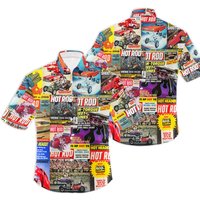 Hot Rod Magazine Hawaiian Shirt, Aloha — Chemises décontractées pour hommes