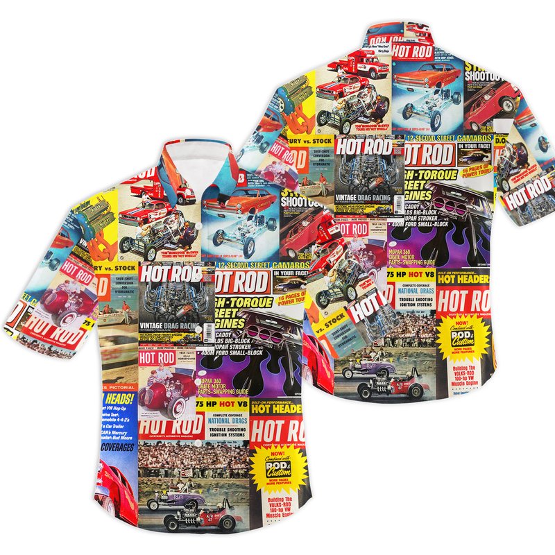 Hot Rod Magazine Hawaiian Shirt, Aloha — Chemises décontractées pour hommes