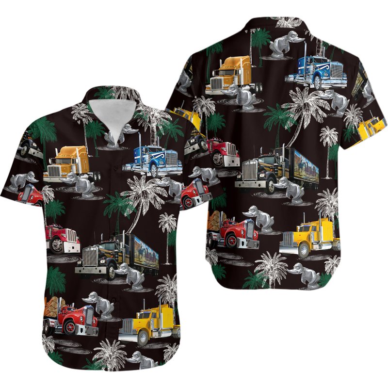 Duck Truck Pattern Hawaiian Shirt — Chemises décontractées pour hommes