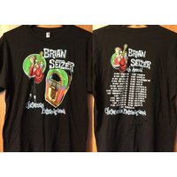 Vtg Brian Setzer Christmas Extravaganza Tour 2007 Double Sided Shirt