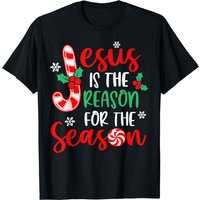 Jesus Is The Reason For The Season Christmas Xmas Candy Cane T-shirt — T-shirts pour hommes