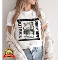 Jeff Beck Johnny Depp 2022 Tour Shirt, Vintage 90s Graphic North American Tour Shirt — T-shirts pour hommes