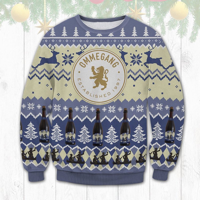 Brewery Ommegang Hennepin Christmas Ugly Christmas 3d Sweater — Chandails pour hommes