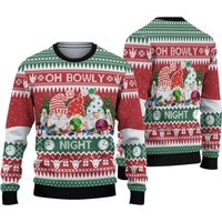 Bowling And Gnomes Lovers Gift Oh Bowly Night Ugly Christmas 3d Sweater