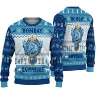 Bombay Sapphire Print Ugly Christmas 3d Sweater