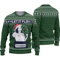 Funny Let It Flo From Progressive Ugly Christmas 3d Sweater