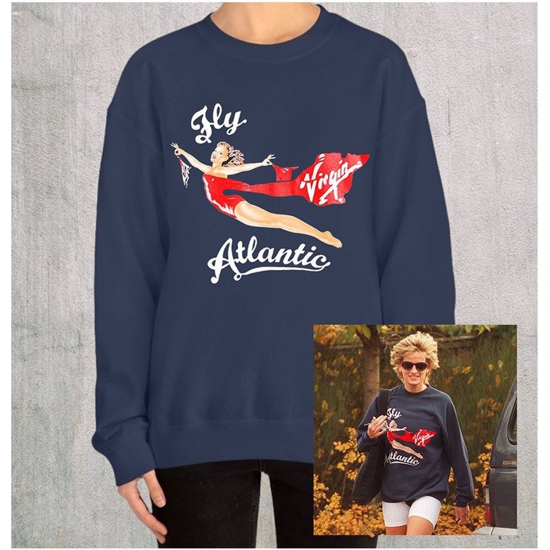 Vintage Princess Diana Fly Atlantic Sweater | 90s Style — Chandails pour hommes