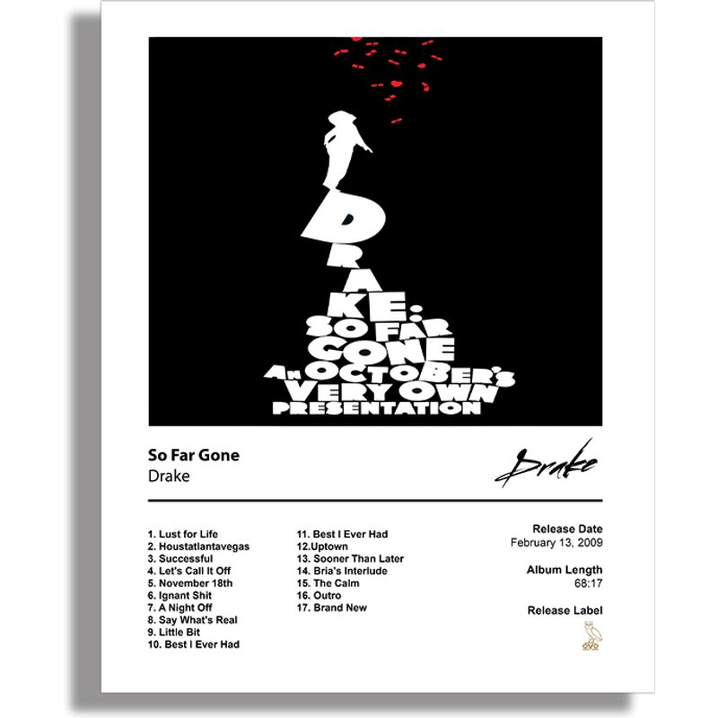 Drake Poster - So Far Gone Album Cover Poster — Affiches et impressions