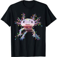 Axolotl Christmas Lights Tree Shirt Kids Youth Boys Pajamas T-shirt — T-shirts pour hommes