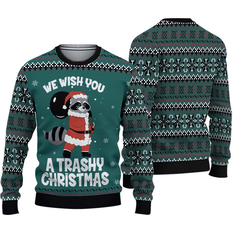 We Wish You A Trashy Chritmas Ugly Sweater — Chandails pour hommes