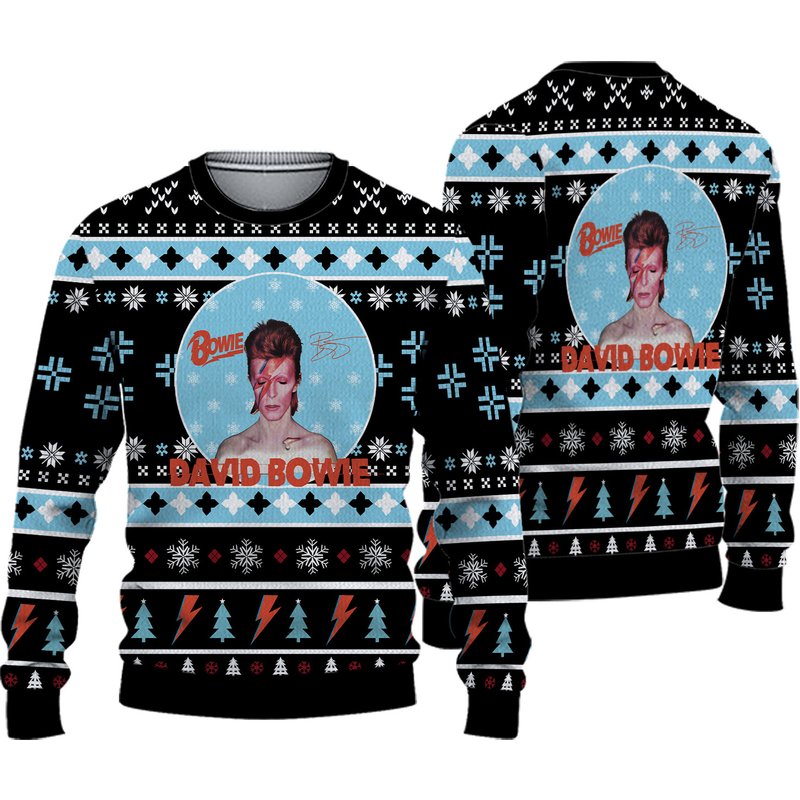 D.bowie Ugly Sweater Christmas, Christmas 3d Sweater — Chandails pour hommes