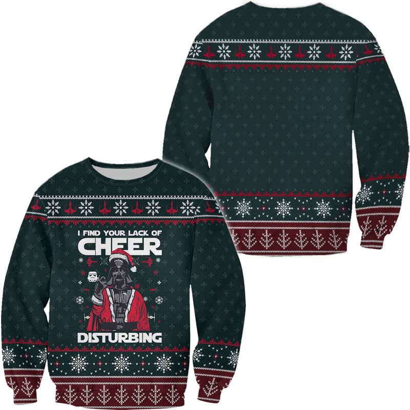 I Find Your Lack Of Cheer Disturbing Sweater Christmas 3d Sweater — Chandails pour hommes