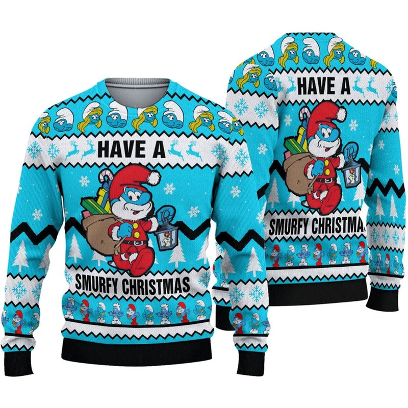 Have A Smurfy Christmas Ugly Sweater Christmas — Chandails pour hommes