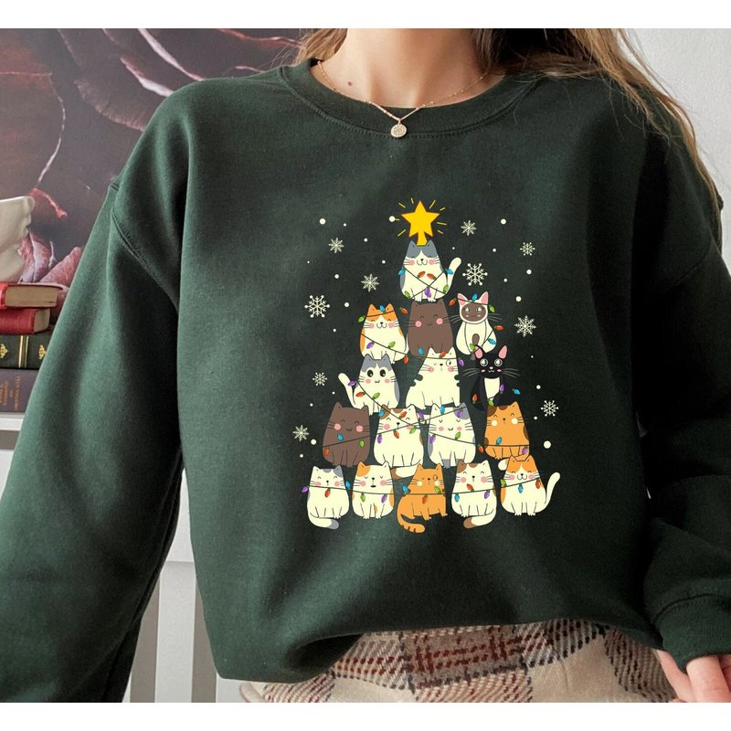 Merry Catmas Sweatshirt, Funny Christmas — Sweats à capuche pour hommes