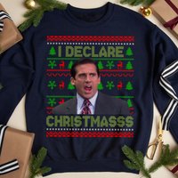 I Declare Christmasss Ugly Sweatshirt, The Office Movie Christmas Sweater, The Office Christmas Tshirt, Michael Scott Sweatshirt Xmas Gift Lk591 — Sweats à capu