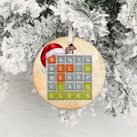 Wordle Christmas Ceramic Ornament