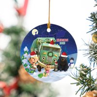 Personalized Trash Truck Christmas Ceramic Ornament