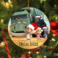 Personalized Trash Truck Ceramic Ornament