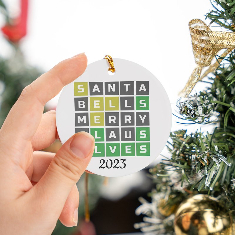 Personalized Wordle Ceramic Ornament — Ornements