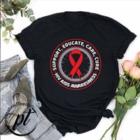 Hiv Aids Awareness Shirt, Hiv Warrior Shirt, Aids Fighter Shirt — Mens T Shirts