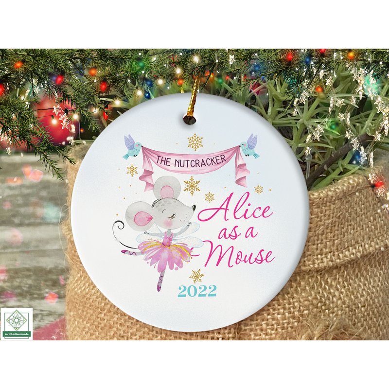 Nutcracker Mouse Ornament Personalized, Ballerina Christmas Keepsake — Ornements