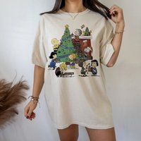 Vintage Christmas Tree Dog Shirt, Christmas Creneck — Mens T Shirts