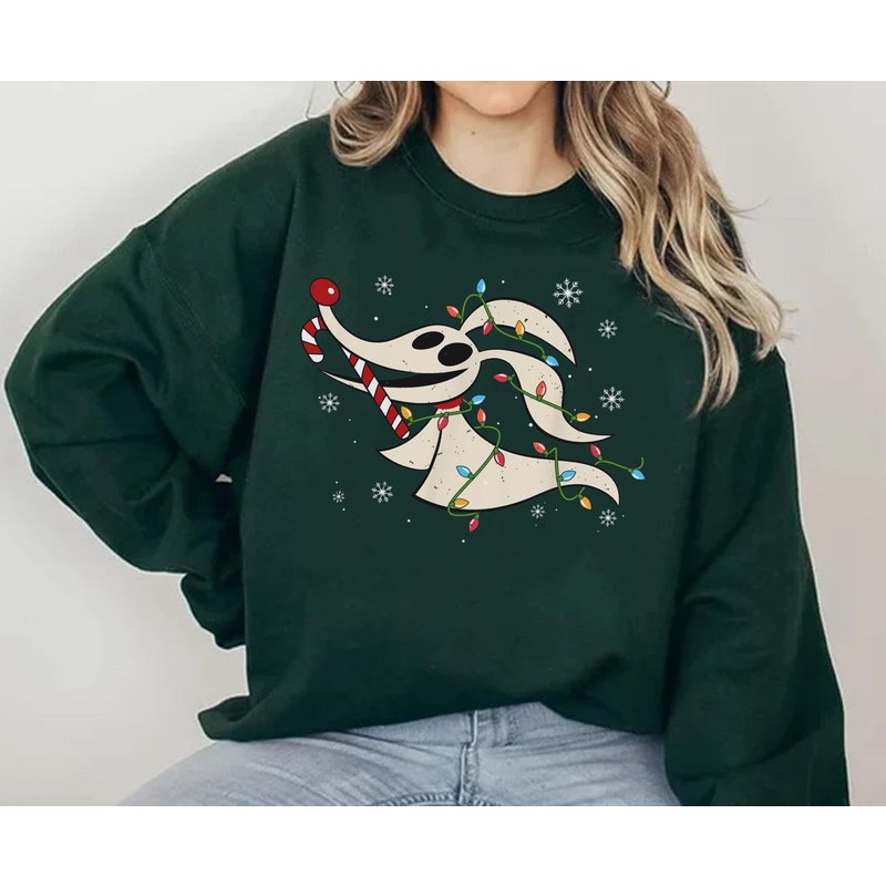 Zero Dog Christmas Light Sweatshirt Nightmare Before Christmas — Sweats à capuche pour hommes