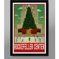 Christmas Elf In Ny Inspired Rockefeller Poster — Affiches et impressions