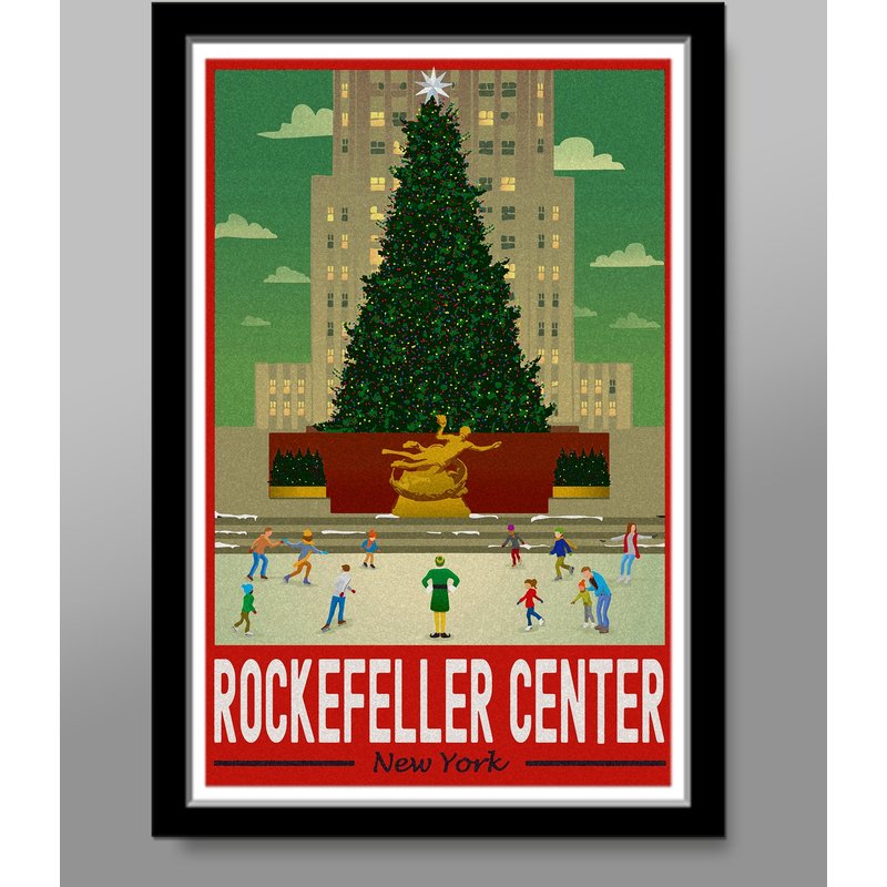 Christmas Elf In Ny Inspired Rockefeller Poster — Affiches et impressions