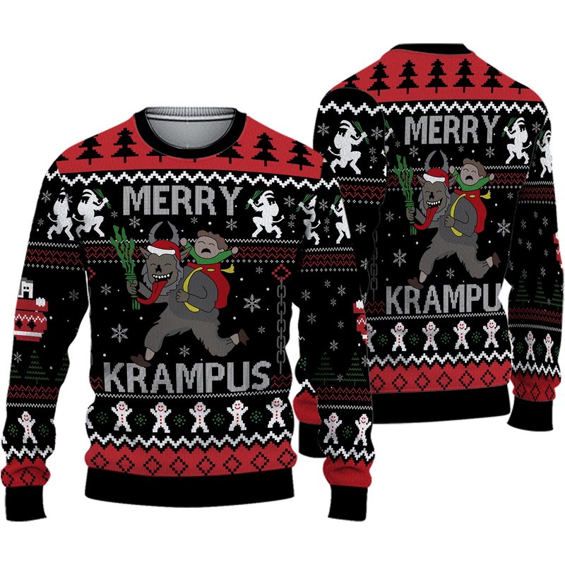 Krampus Ugly Knitted Christmas Sweater — Chandails pour hommes