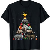 Rhino Christmas Rhinoceros Tree Shirt T-shirt — T-shirts pour hommes